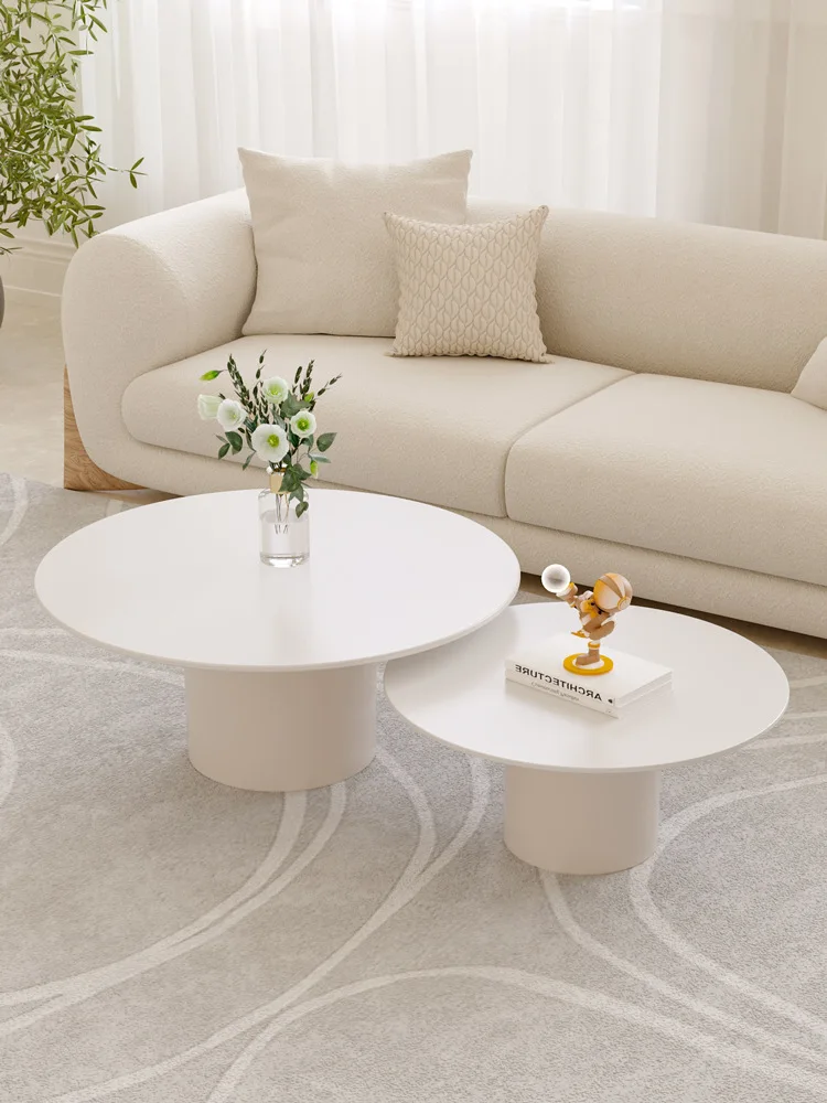 

modern simple living room household small apartment tea table Internet celebrity round minimalist table small storage