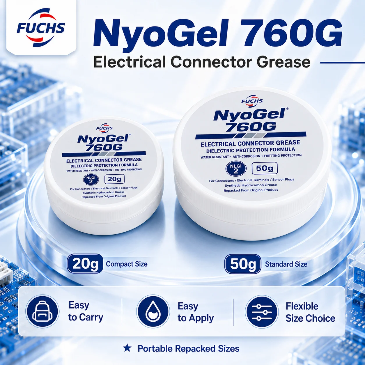 NyoGel 760G Electrical Connector Grease Dielectric Anti-Corrosion Lubricant for Automotive Wiring Terminals Sensor Plugs 20g 50g