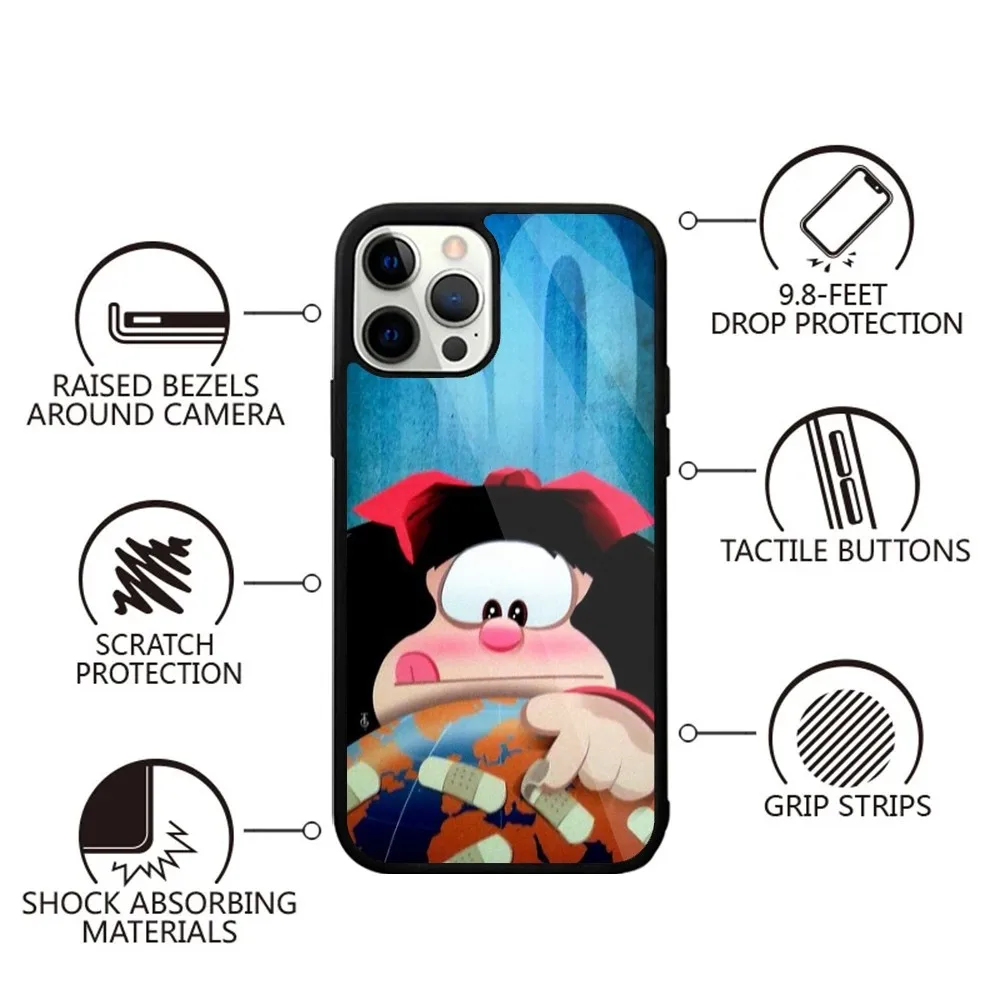 Cute M-Mafaldas  Phone Case Strong Magnetic For IPhone 16,15,14,13,Pro,Max,Plus,11,12,Mini For Magsafe Wireless Charging