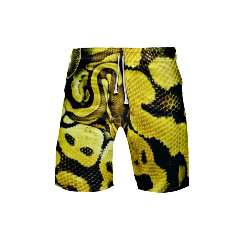 Snake Skin 3D Men's Shorts Trunks Summer Quick Dry Sport Shorts Mens Short Pants Beach Pants Cosplay Costume