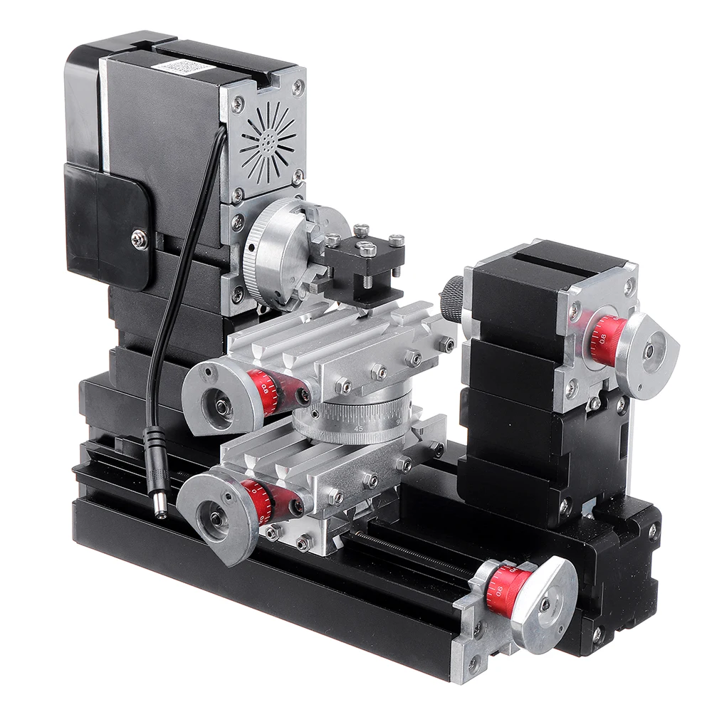 TZ20002MR 60 W 12000 U/min Mini-Metalldrehmaschine Holzdrehmaschine Motorisierter Stichsägenschleifer 180-Grad-Z-Achsen-Schieber für Metall-DIY