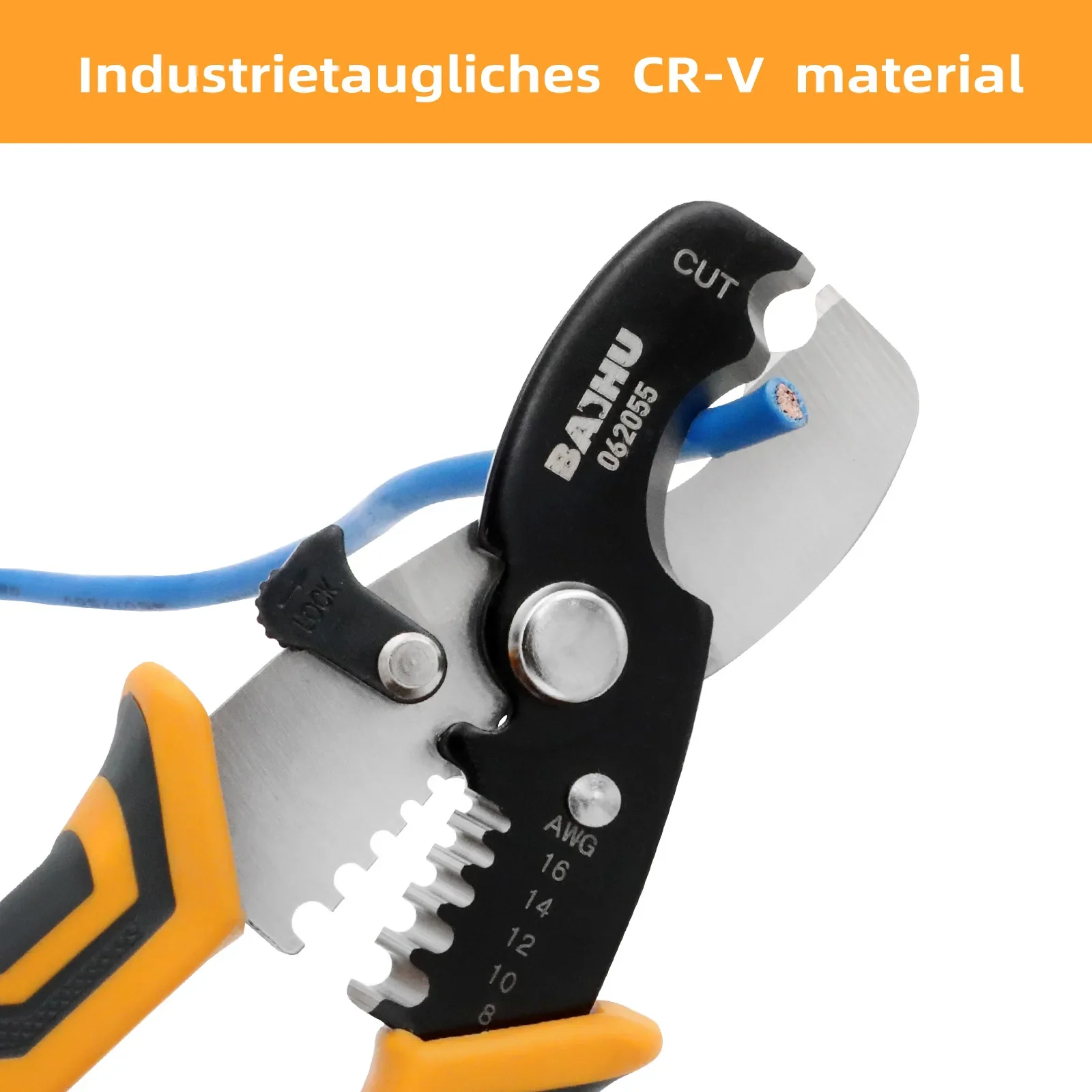 Industrial Grade Cutting Scissors Multifunctional Cable Scissors Wire Stripper 1.6-4.0mm Electrician Hand Tools