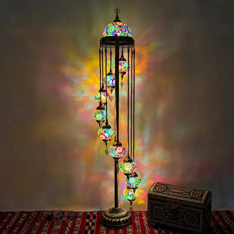 1.9 meters high Turkish characteristic floor lamp ins European American retro living room bedroom decorative floor lamp