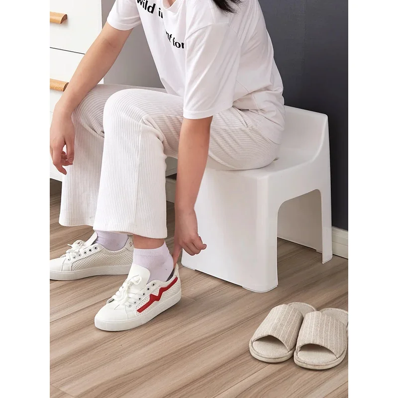 Compact Low Bench With Backrest-Modern Design, Non-Slip, Thickened Plastic Bathroom image 2