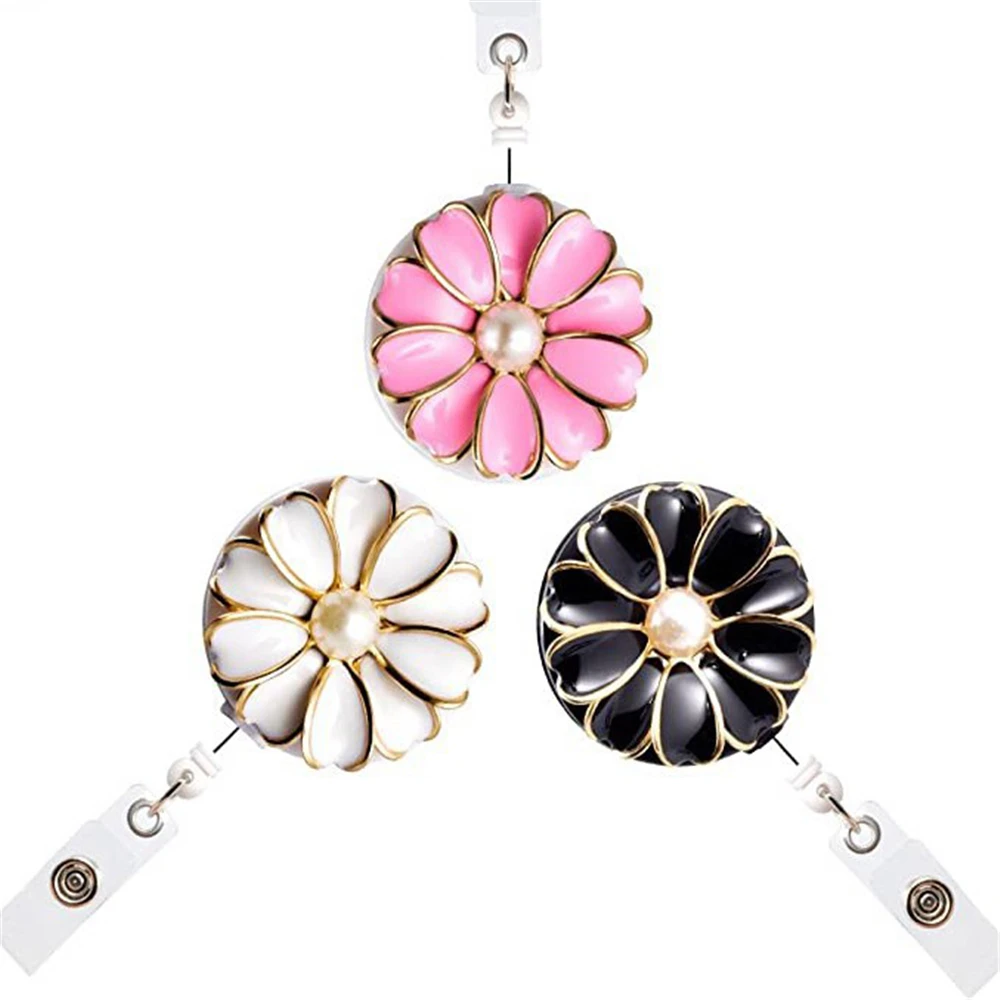 

Flower Business Card Card Holder Clip Name Tag Holder ID Card Name Card Holder Nurse Doctor ID Badge Holder Badge Holder Clip