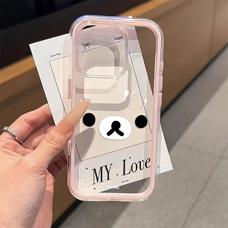 Cute Little bear expression 2in1 Clear Case For Samsung Galaxy S26 Ultra S25 S23 FE S24 S22 Plus A57 A37 A55 A54 A36 A35 Cover