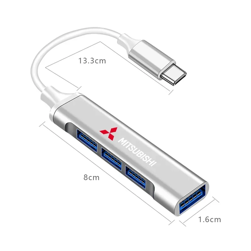 1 قطعة Type-C بدوره USB محول متعدد ميناء الموزع محور لميتسوبيشي باجيرو أوتلاندر XL مونتيرو لانسر تريتون l200 جالانت