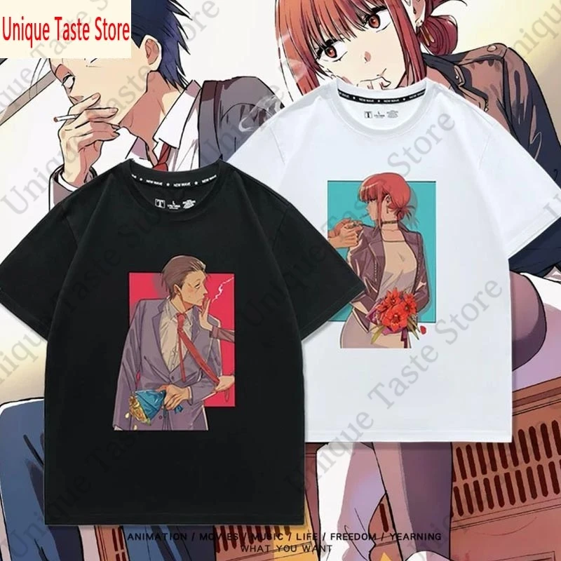 ‌Smoking Behind The Supermarket With You T Shirt Sasaki Yamada Cartoon Anime Print T-shirt Women Men Cotton Short Sleeve Tee Top