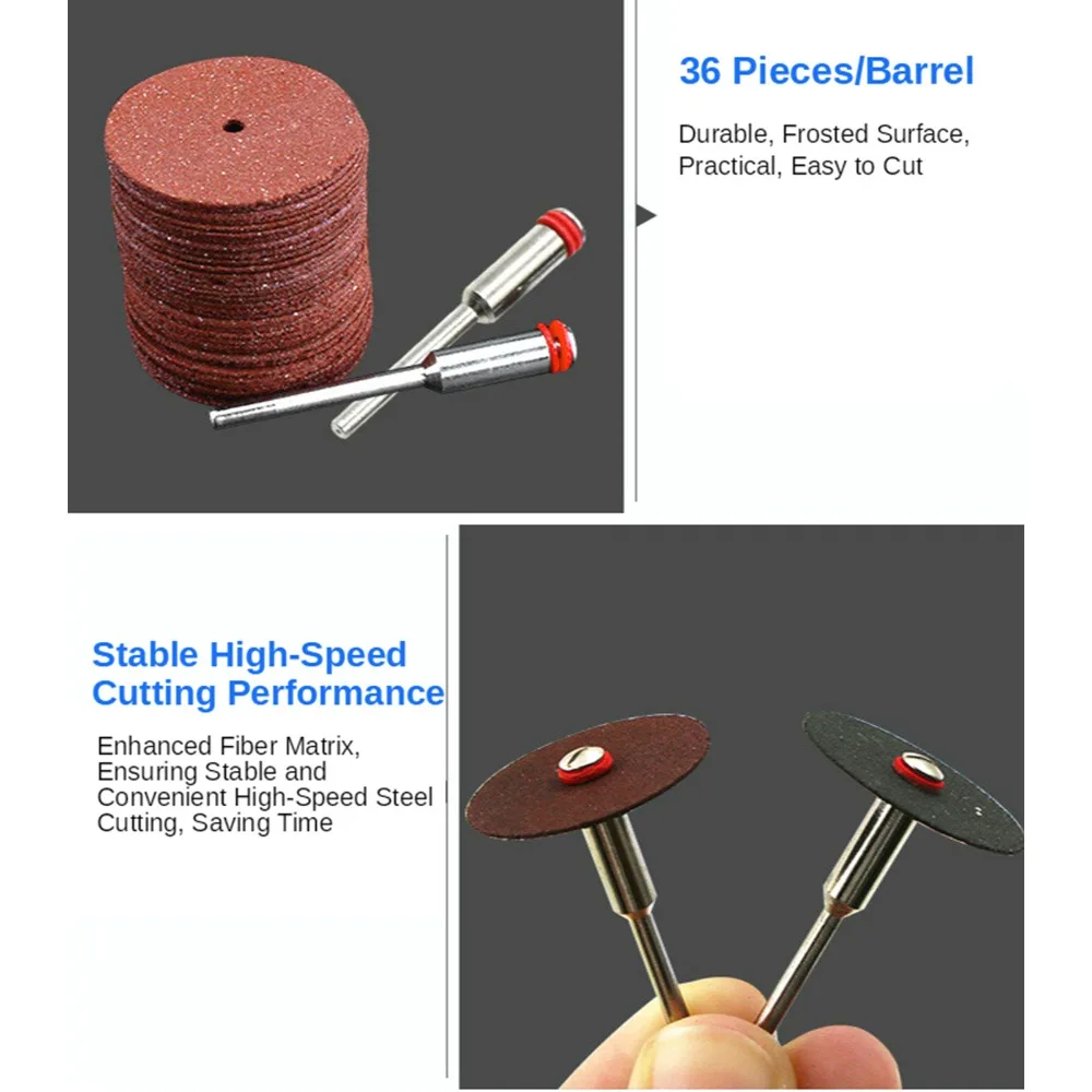 36pcs 25 mm Blade Diameter Resin Cutting Discs 11 mm Cutting Depth Multipurpose Design Rotary Tool Accessories Resin Material