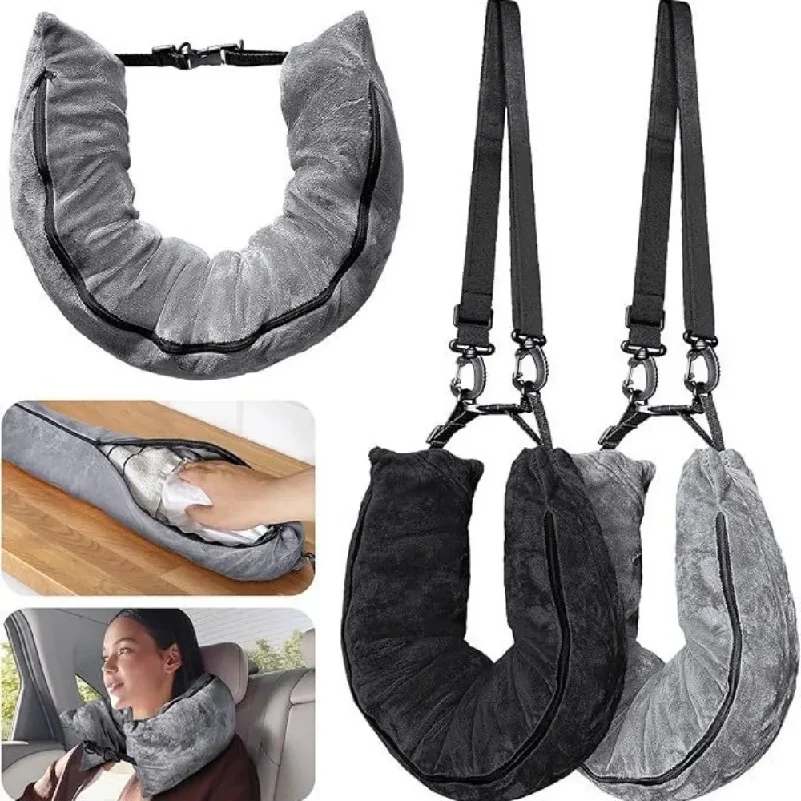 Multifunctional Fillable Travel Neck Pillow Comfortable U-Shaped Pillow Luggage Pillowcase Waterproof Portable Stuffable Neck