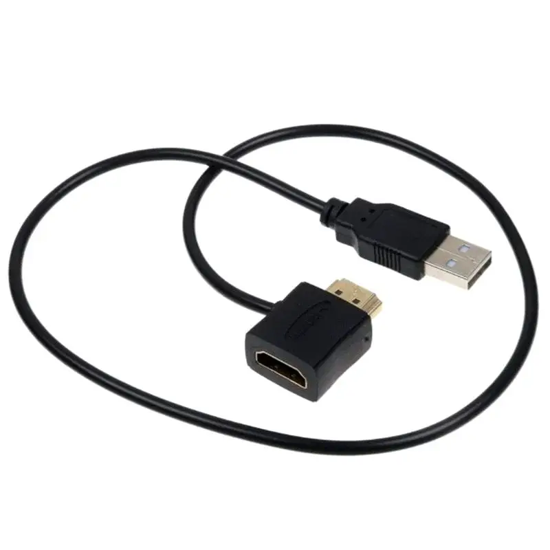 HDMI Compatible Male to Female Adapter USB2.0 Auxiliary Extension Power Cord H-DMI Extension With USB Charging Cable