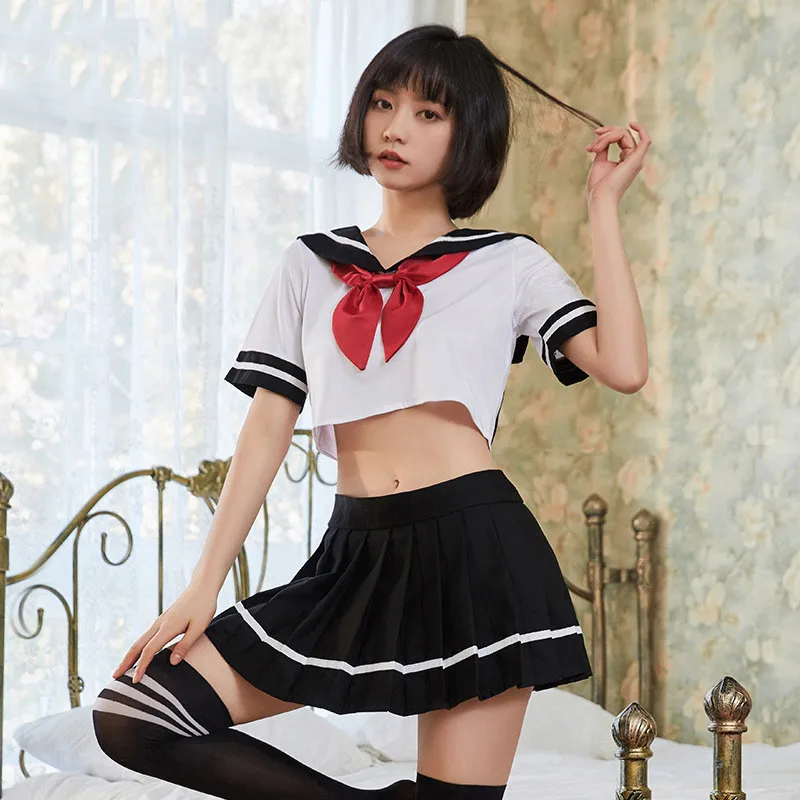 

Japanese Sexy School Girl Uniform Student Role Play Schoolgirl Costume Lolita Sex Porn JK Cosplay Sweet Pleated Sexy Skirt Set