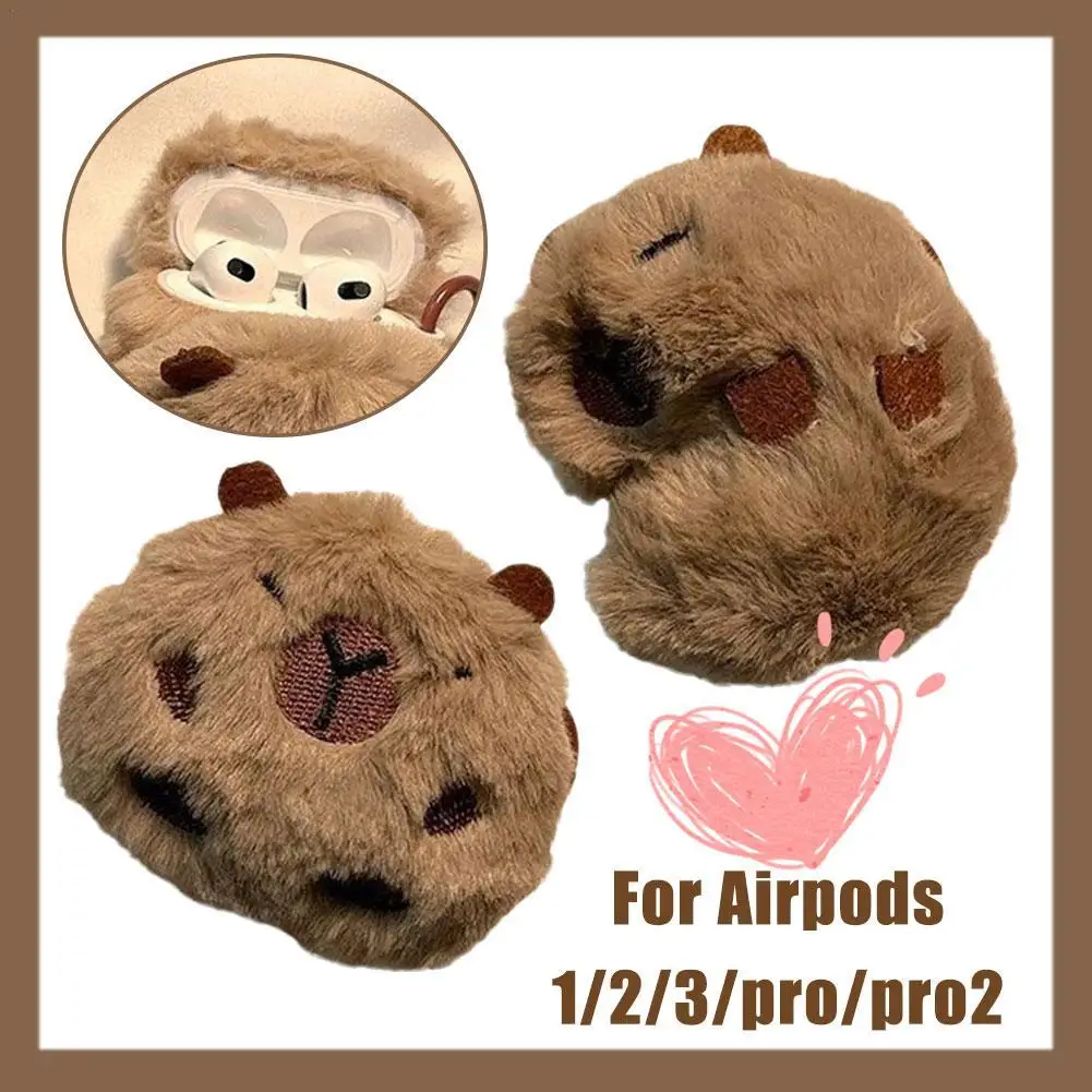 Bluetooth-Kopfhörer hülle drei dimensionale Plüsch niedlichen Capibala Kugelfisch anwendbare Airpods Schutzhülle