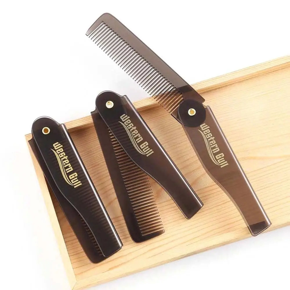 Travel Hair Accessories Beard Combs Pocket Size Oil Head Comb Hair Styling Tool Folding Comb Men Hair Brush