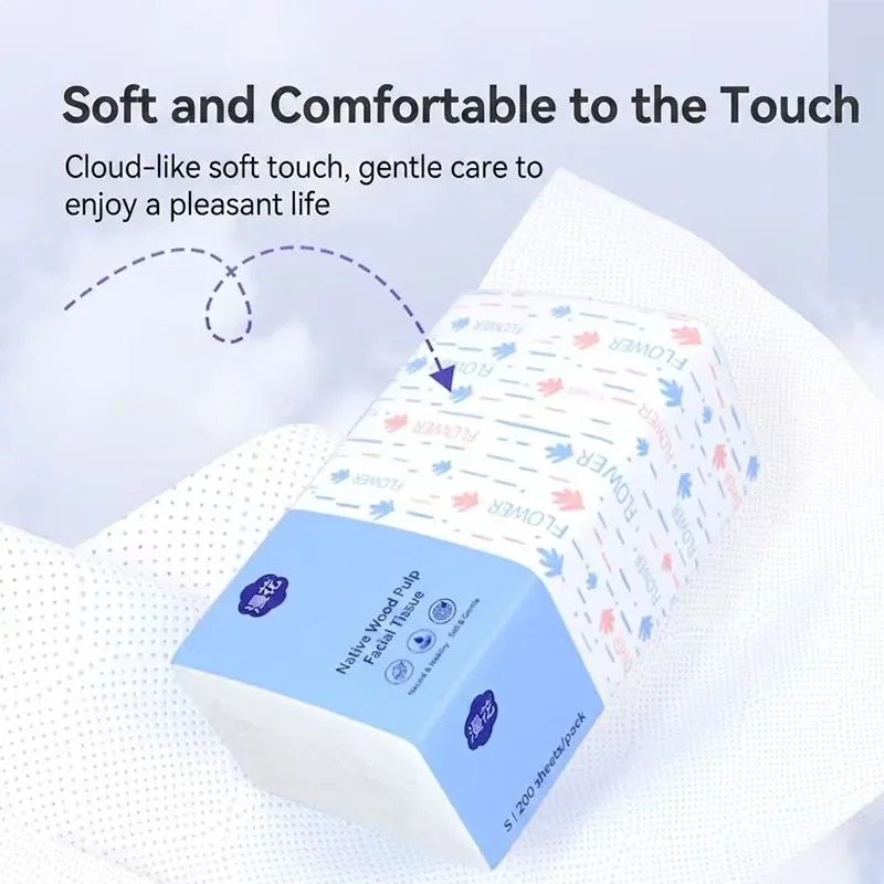 Manhua 4-Ply Ultra 1/3/4packSoft Facial Tissues, Raw Wood Pulp Paper Towels, Toilet Paper Household Napkins Paper Towels Toilet