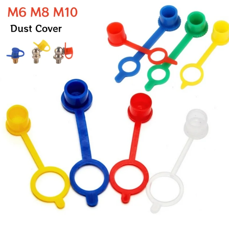 50/100pcs Grease Fitting Caps Plastic Dust Cover For M6 M8 M10 Metric Thread Grease Zerk Nipple Fitting Brake Bleeder Screw Cap