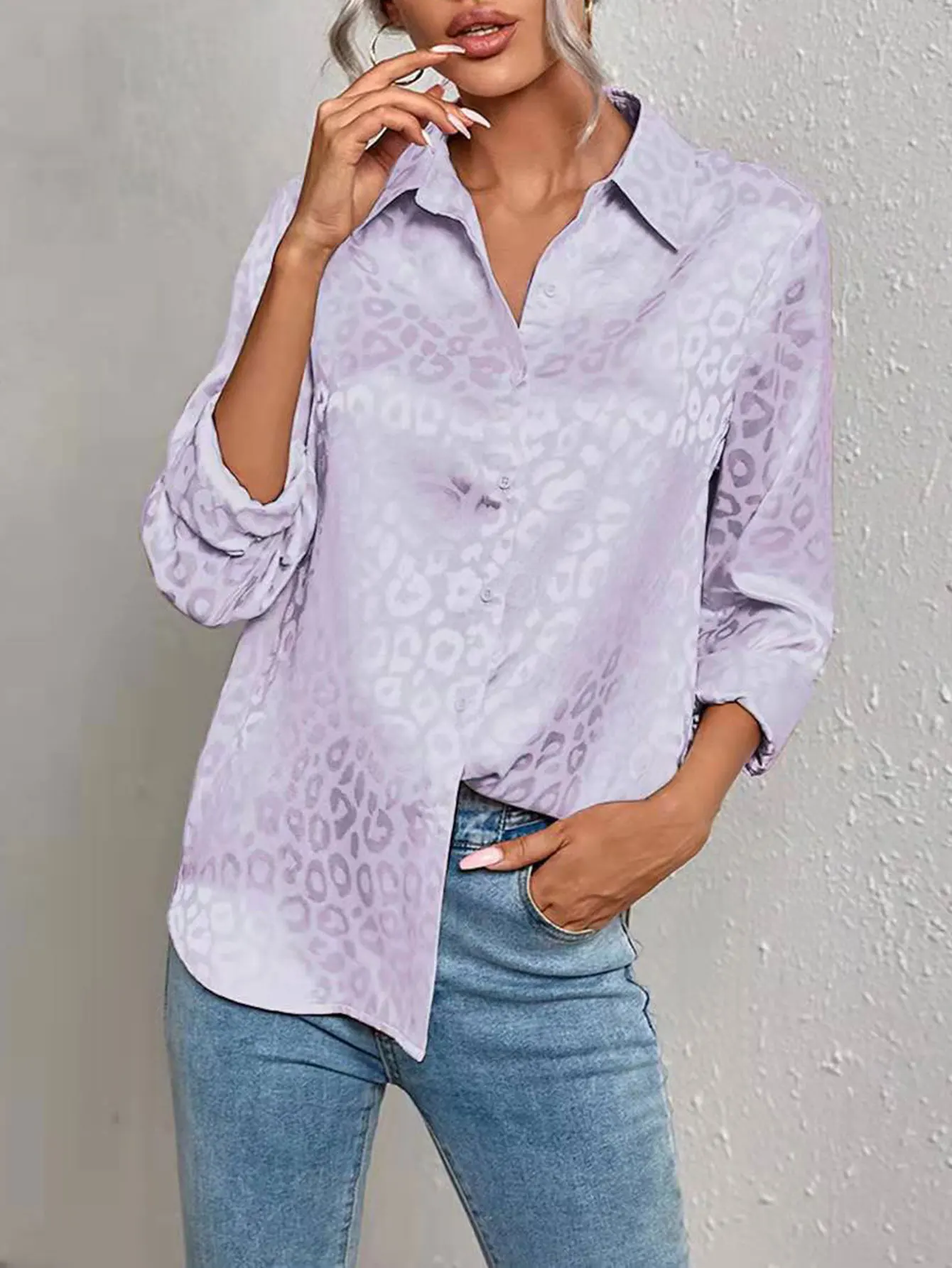 Sommermode-Seidenhemd für Damen, schlichtes, schlichtes, helles, geknotetes Design, einreihiges, langärmliges, lässiges Oberteil