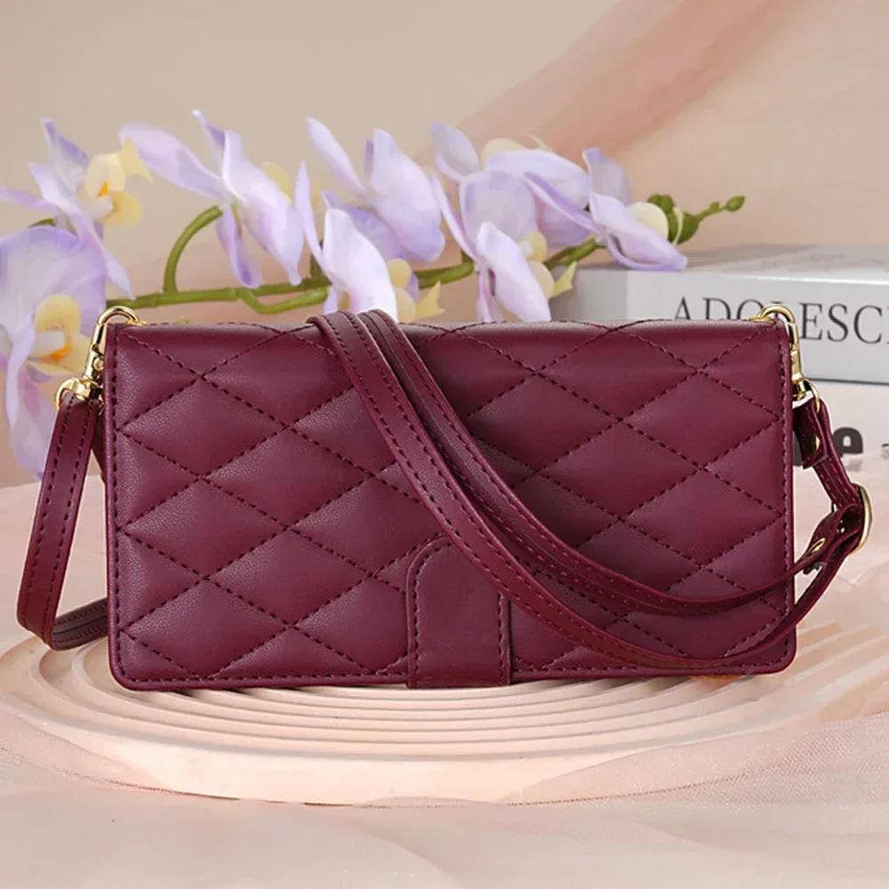 

S24 S23 S22 S21 FE 5G Crossbody Leather Zip Wallet Case For Samsung Galaxy S24 Ultra Flip Cover For Galaxy S23 S22 S21 Plus Etui