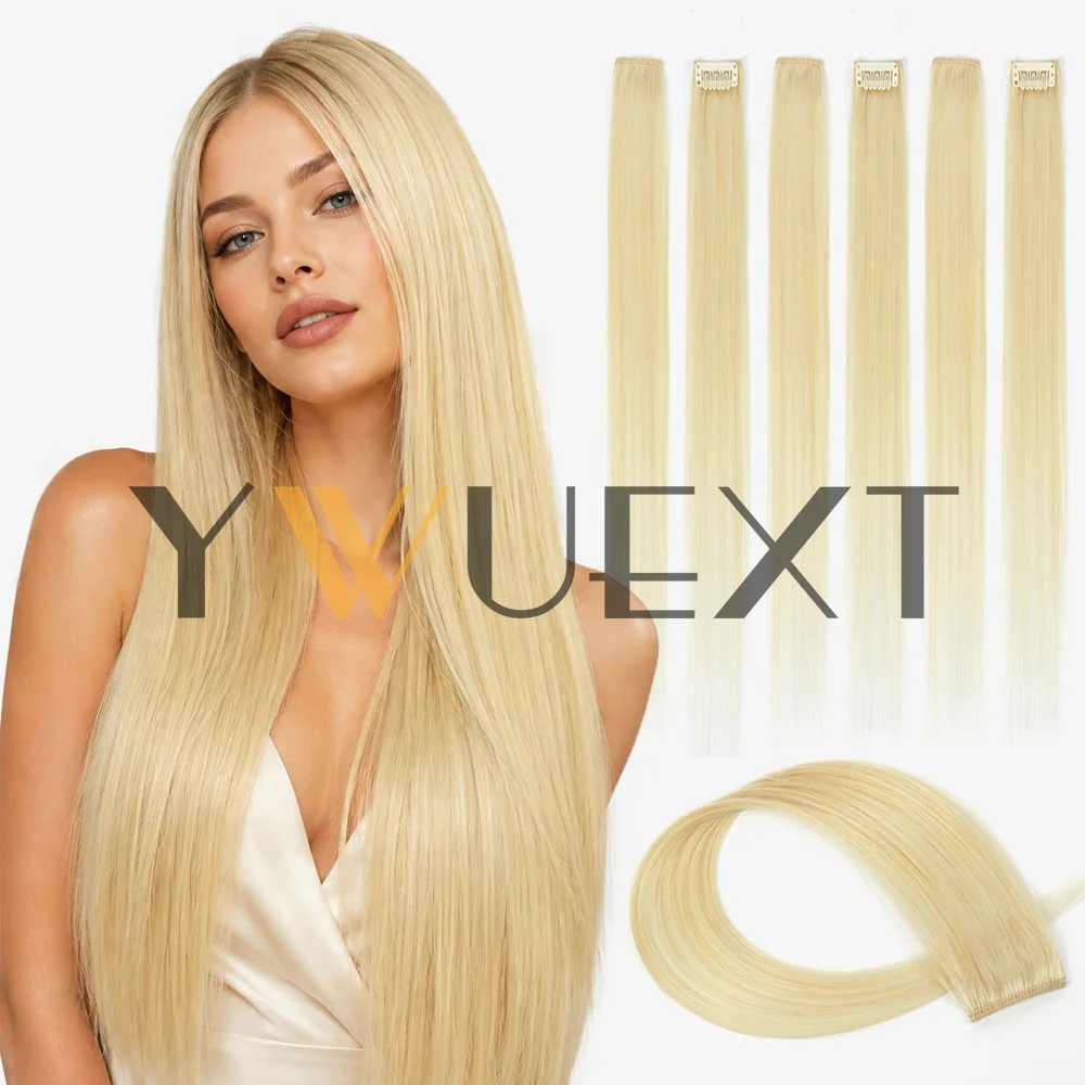 Set of 6 Clip-In Hair Extensions Made from Real Human Hair Various Colors Straight Style Available Perfect for Women for Parties