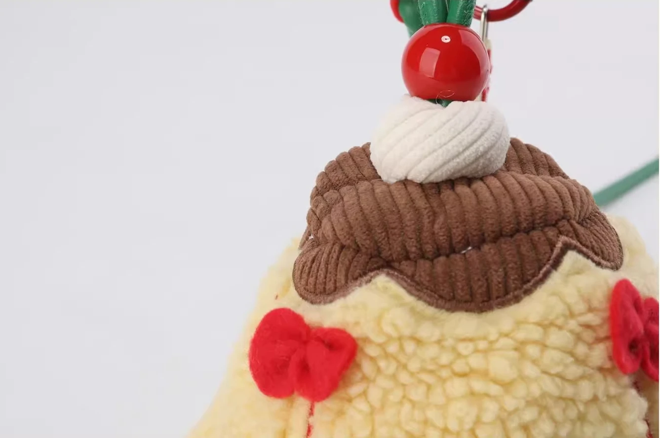 Original Design Plush Pudding Zipper Embroidered Change Lipstick Key Parcel Messenger Hook LOLITA Bag