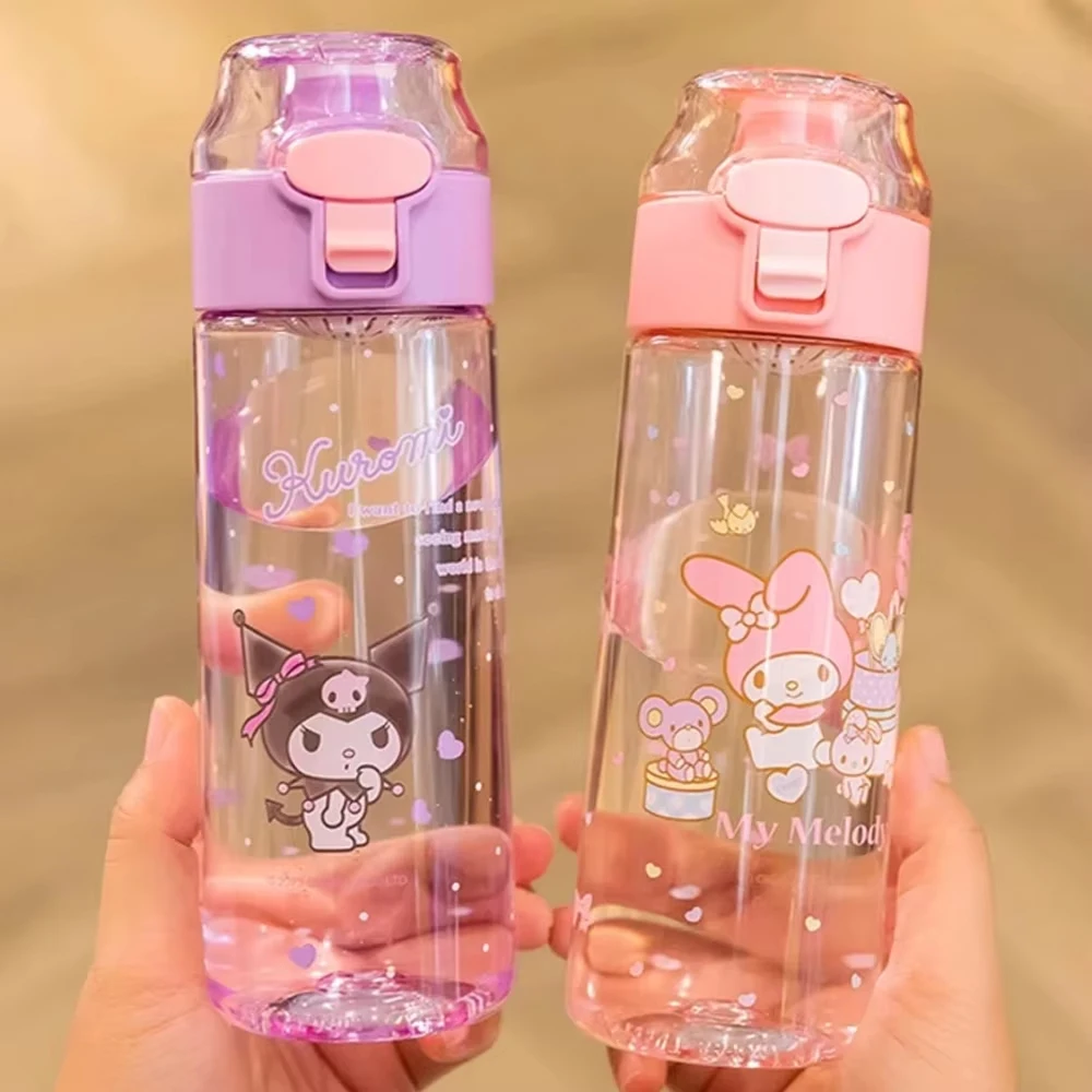 

550ML Bottle Water Anime My Melody Portable Drinking Cup With Kuromi Outdoor Sports Fitness Travel Water Bottle