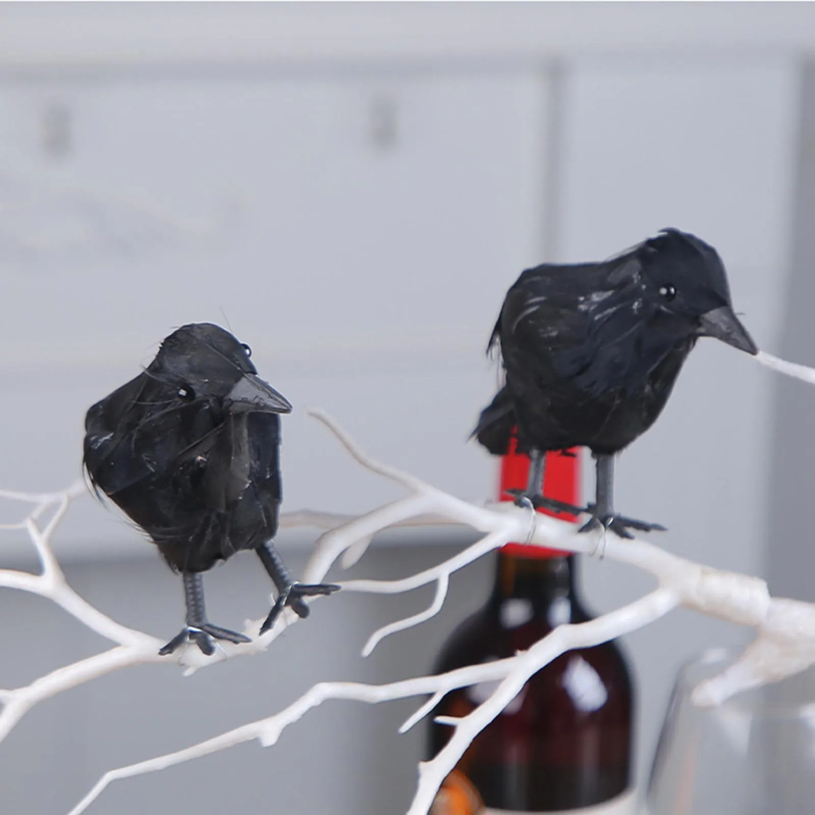 

6pcs/Set Black Crow Ornament,Halloween Crow Party Ornament Simulation Bird Decoration Plastic Desktop Decoration For Gifts