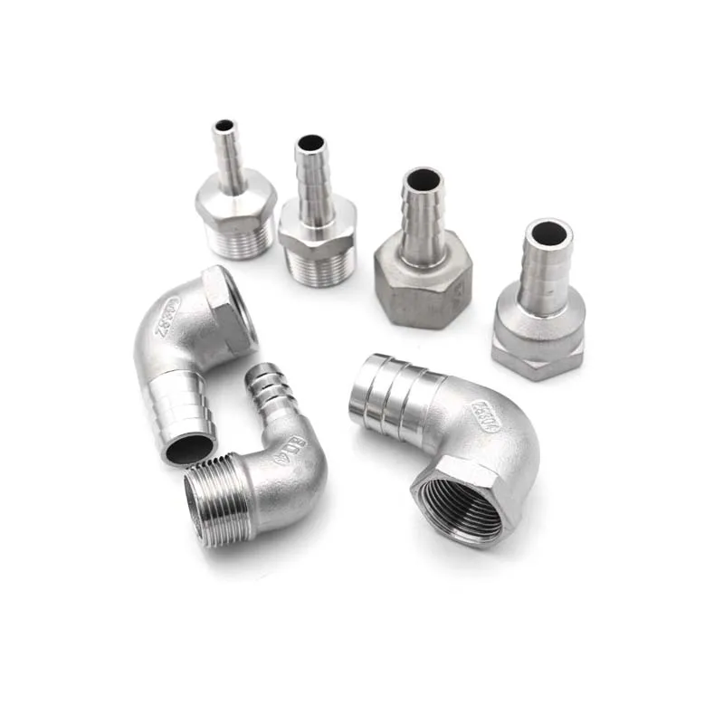 Złączka kolankowa 90 stopni ze stali nierdzewnej 304, gwint BSPT (męski i żeński), z króćcem na wąż, rozmiary 6MM/8MM/10MM/15MM/20MM