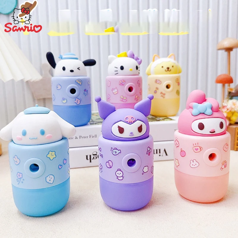 

Sanrio Kuromi Melody Hand Pencil Sharpener Hello Kitty Cinnamoroll Pochacco Heart Cute Children Pencil Sharpener Students Gifts