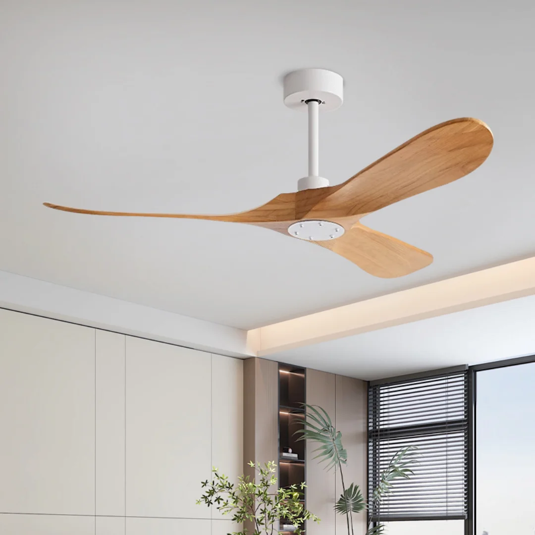 60 Inch Vintage Ceiling Fan Wood Without Light Nordic Wooden Ceiling Fans With Remote Control DC Fan Ventilador De Techo
