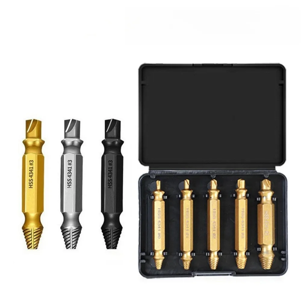 HSS 4341 Double Head Screw Extractor Slide Tooth Removal Screwdriver Screwdriver Bit Broken Wire Tool Damaged Screw Removal Kit