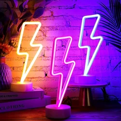 Lightning Neon Signs Lightning Neon Sign con Base per camera da letto illuminazione a LED per la decorazione della stanza per i regali delle ragazze adolescenti Cool Gaming Ligh