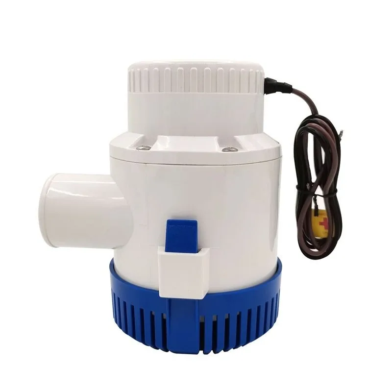 High-quality plastic cabin bottom drainage pump 12V/24V automatic sewage pump blue and white electric marine yacht accessories