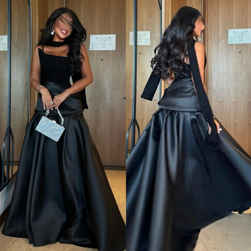 カスタマイズされたクラシックなマッチングジャージープリーツティアードAラインストラップレスロングドレスオーダーメイドの特別な機会のドレス中国風の絶妙な