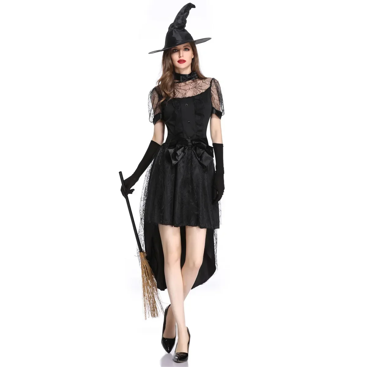 

COSPLAY Women Witch Costume Adult Women Magic Moment Sorceress Costume Witch Halloween Ghost Fancy Crape Dress