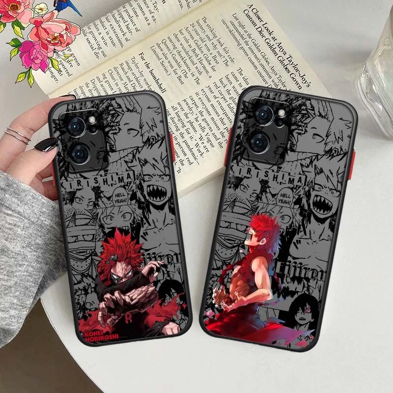 

kirishima Eijirou Anime Cover For OPPO Reno 12 11 10 8 7 6 5 4 2 Lite Pro Plus 5G Frosted Translucent Phone Case