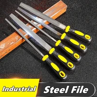 6/8/10 inch High Carbon Steel Files Set Flat/Round/Half Round/Triangle/Square For Metalworking Woodworking Steel Rasp File Flat