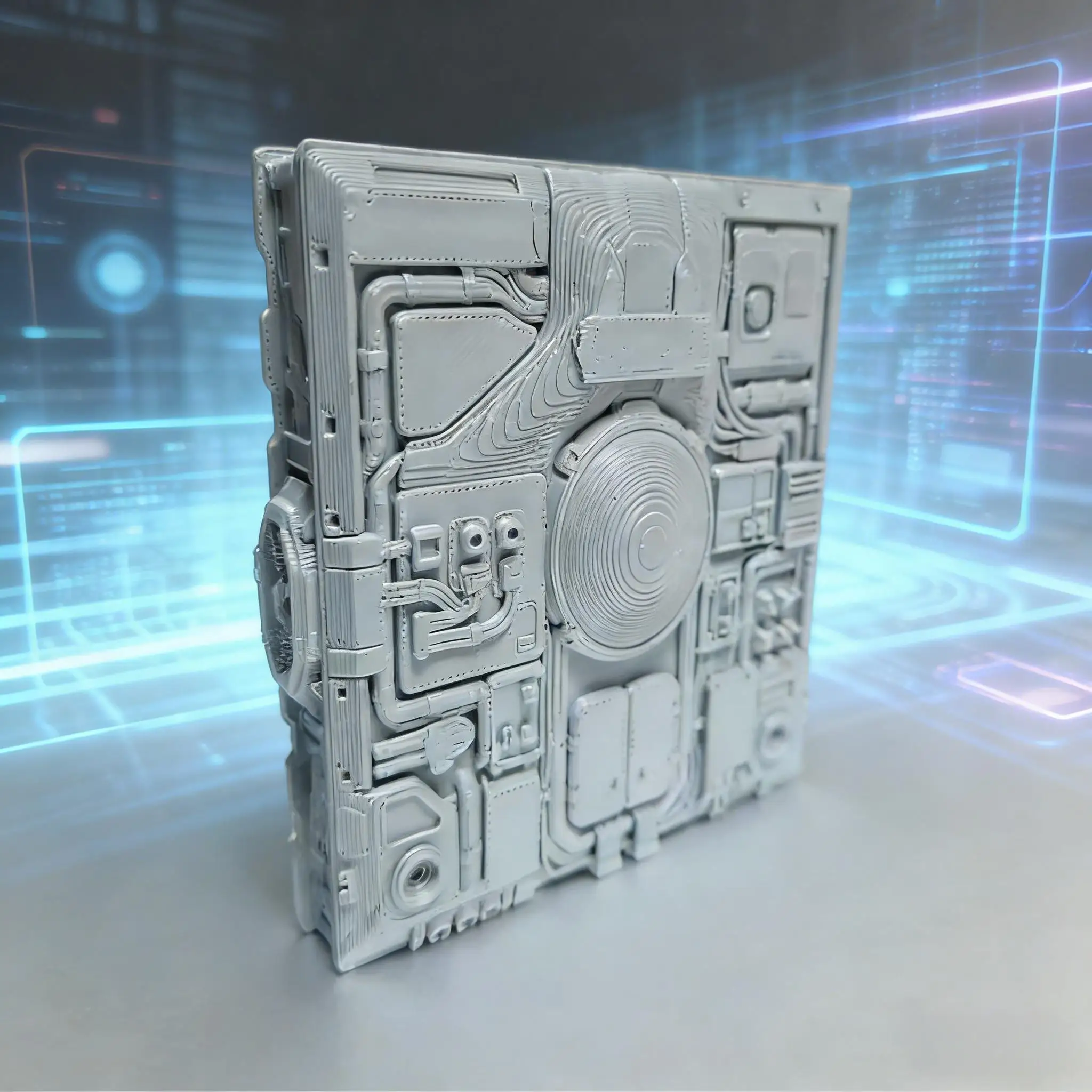 Sci-Fi Mechanical Panel Model Cyberpunk Tech Wall Tile Industrial Sci-Fi Terrain Base for Diorama & Miniature Scenery