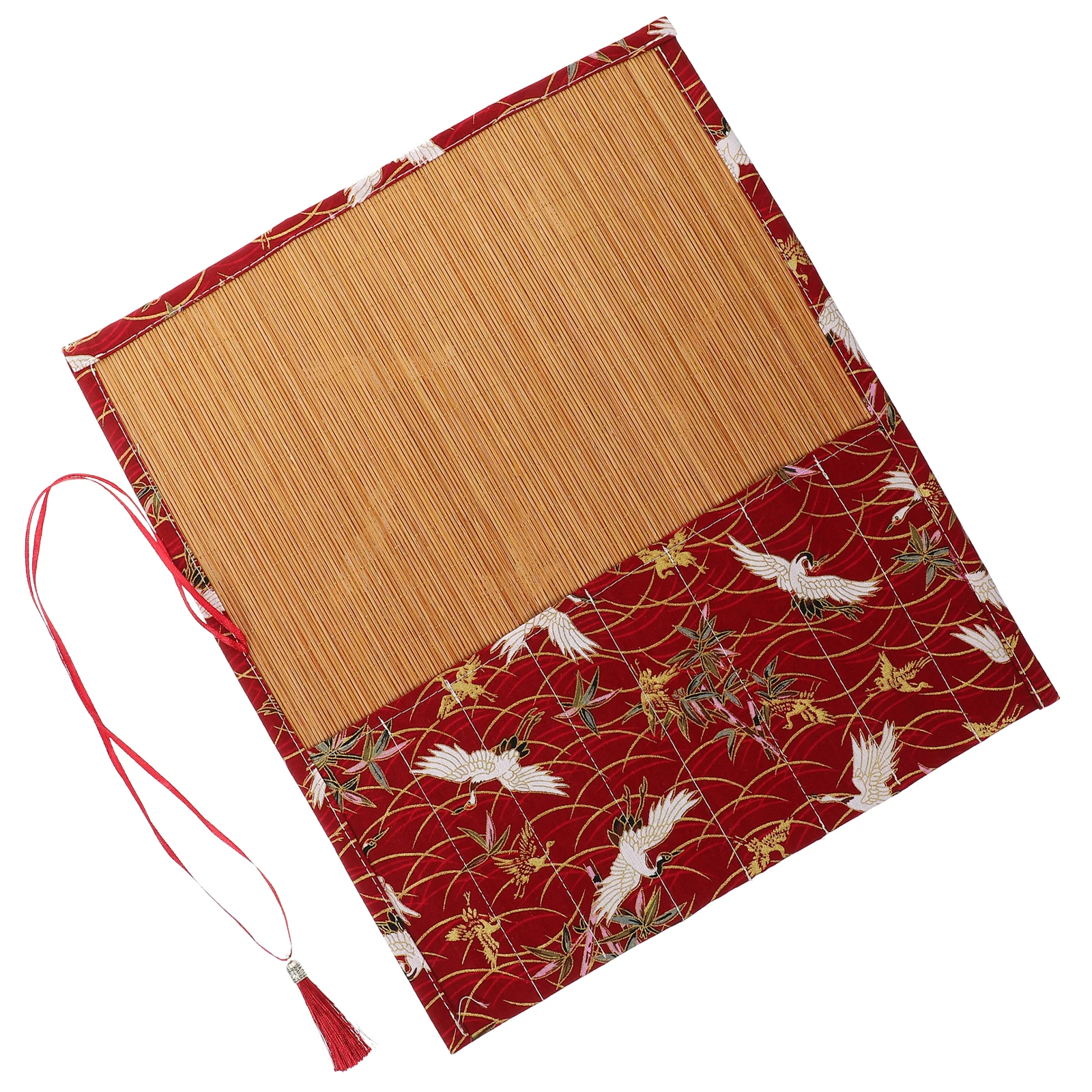 

Bamboo Cloth Pen Storage Bag Roll Up Brush Holder Nice Appearance Exquisite Workmanship Art Supplies Pencil Roll