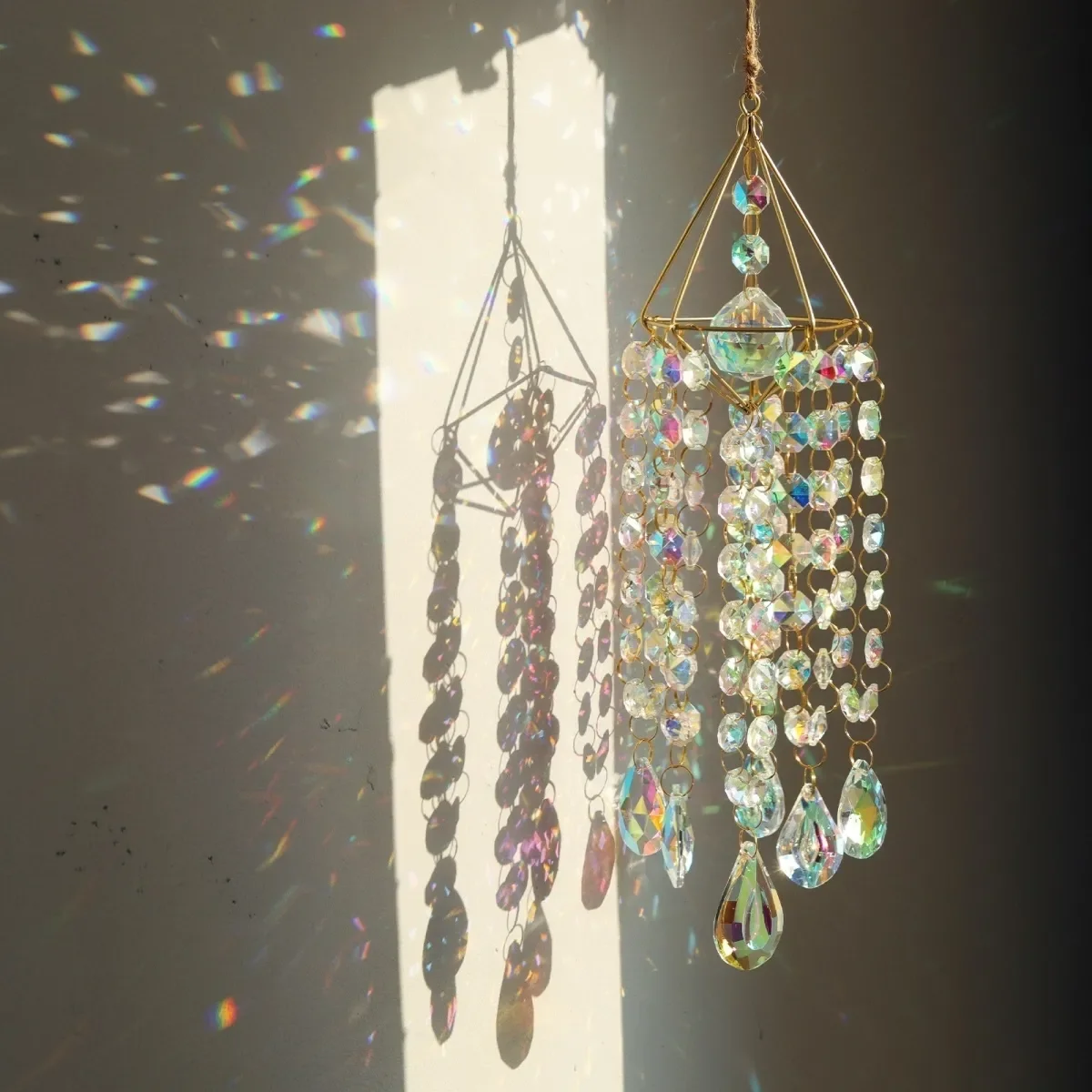 1pc Light Fantasy Crystal Wind Chime Hanging Window Patio Aerial Hanging Suncatcher Rainbow Gift