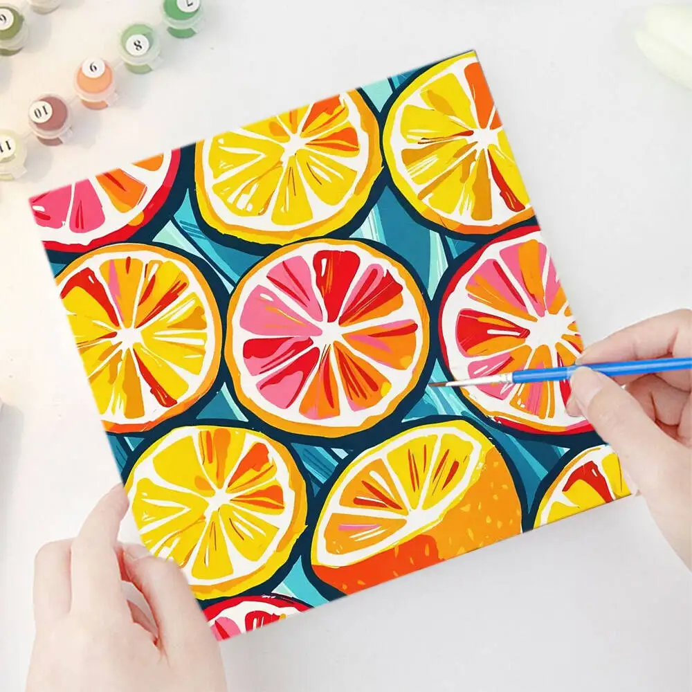 Momoart New Arrivals Orange Painting By Number Fruit DIY Paint Kit For Adults Cartoon On Canvas Picture Living Room Home Decor