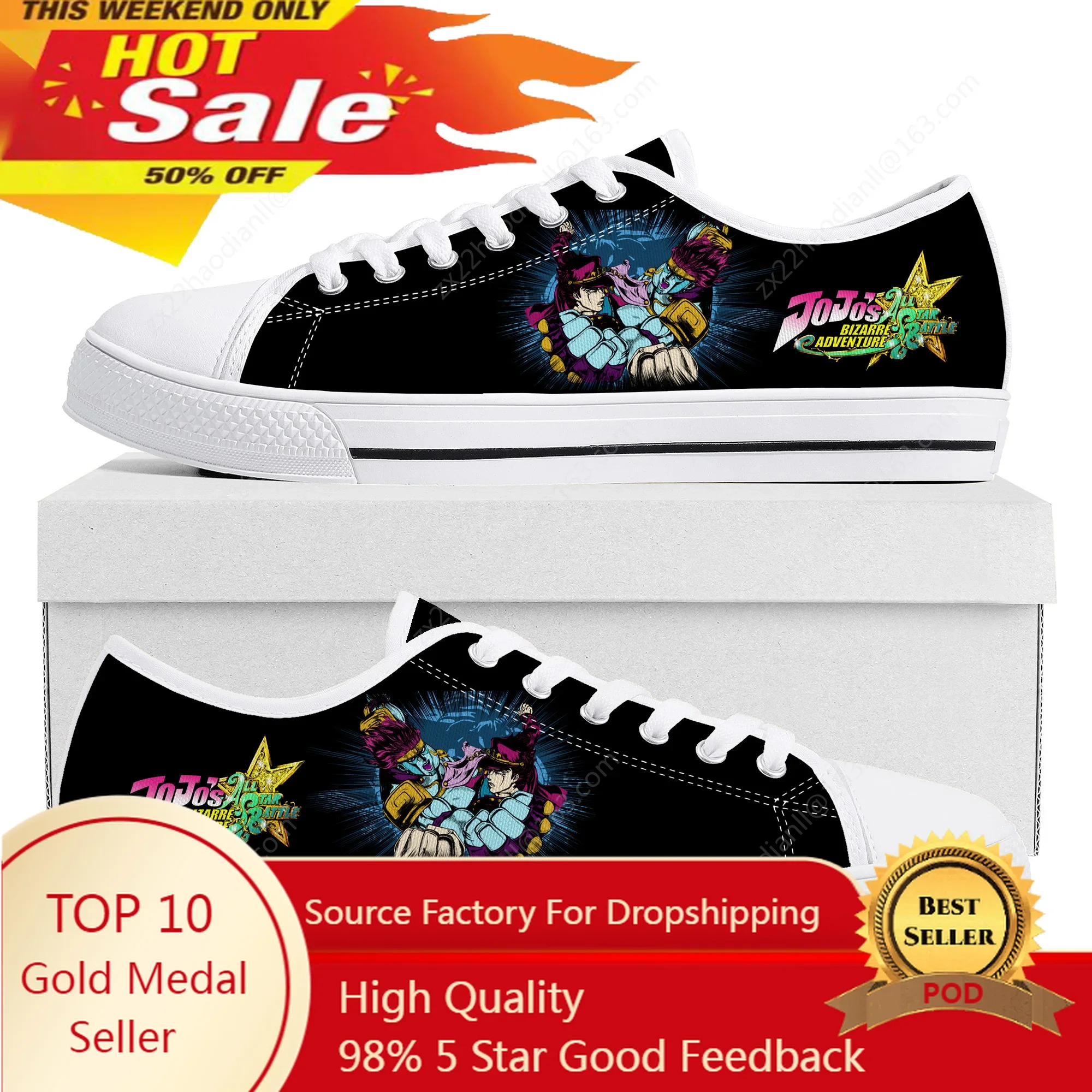 JoJos Bizarre Adventure Low Top Sneakers High Quality Mens Womens Teenager Comics Anime Couple Shoes Custom Shoe Canvas Sneaker