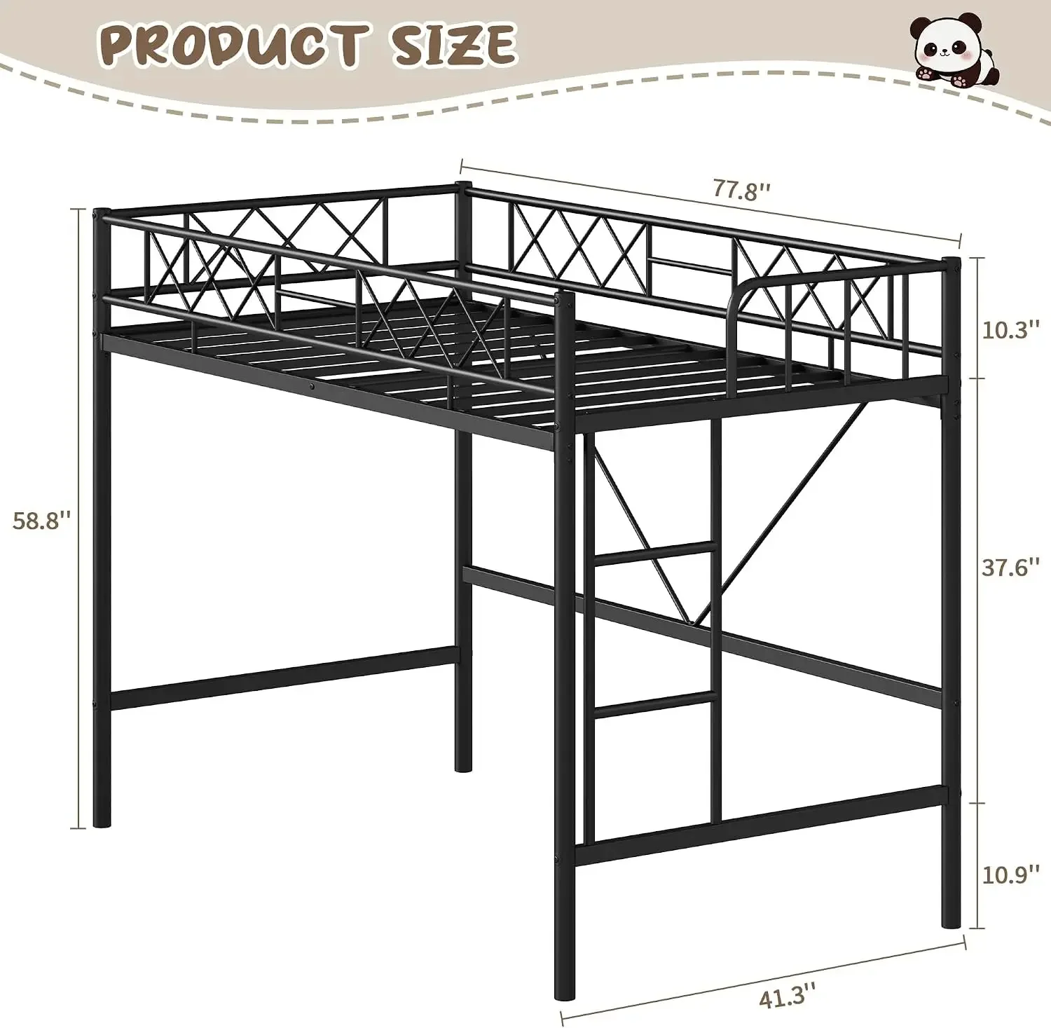 Garvee Twin Over Twin Bunk Bed for Adults with Stairs Bedroom Furniture Heavy-Duty Metal Frame with Full-Length Guardrails & Sturdy Slats