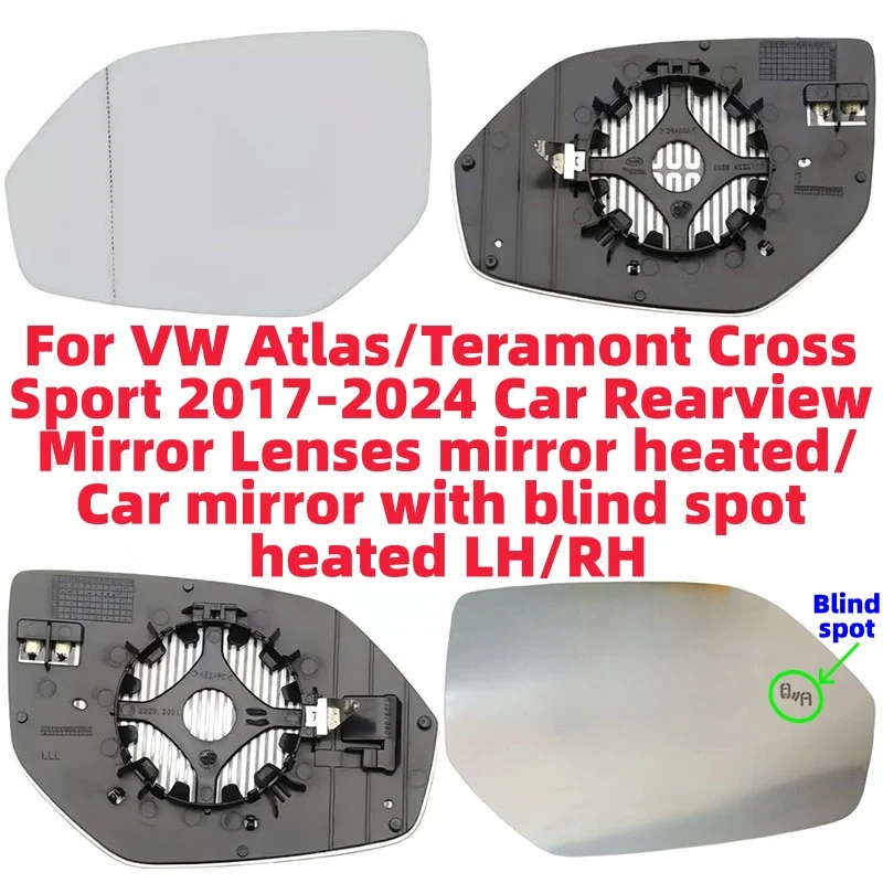 

For VW Atlas/Teramont Cross Sport 2017-2024 Car Rearview Mirror Lenses mirror heated/Car mirror with blind spot heated LH/RH