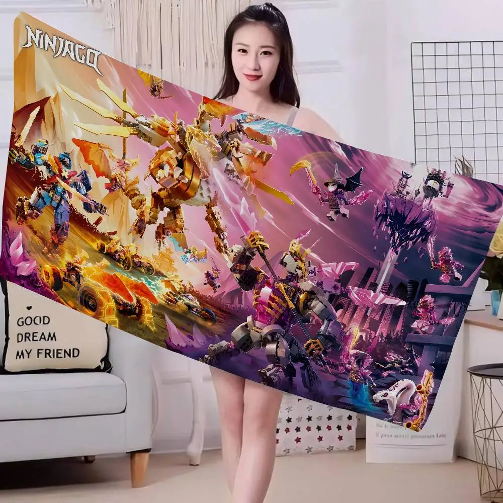 Cartoon N-NinJAGOS Microfiber Printed Beach Towel Mountain Climbing Yoga Beach Swimming Running Absorbent Soft Towel
