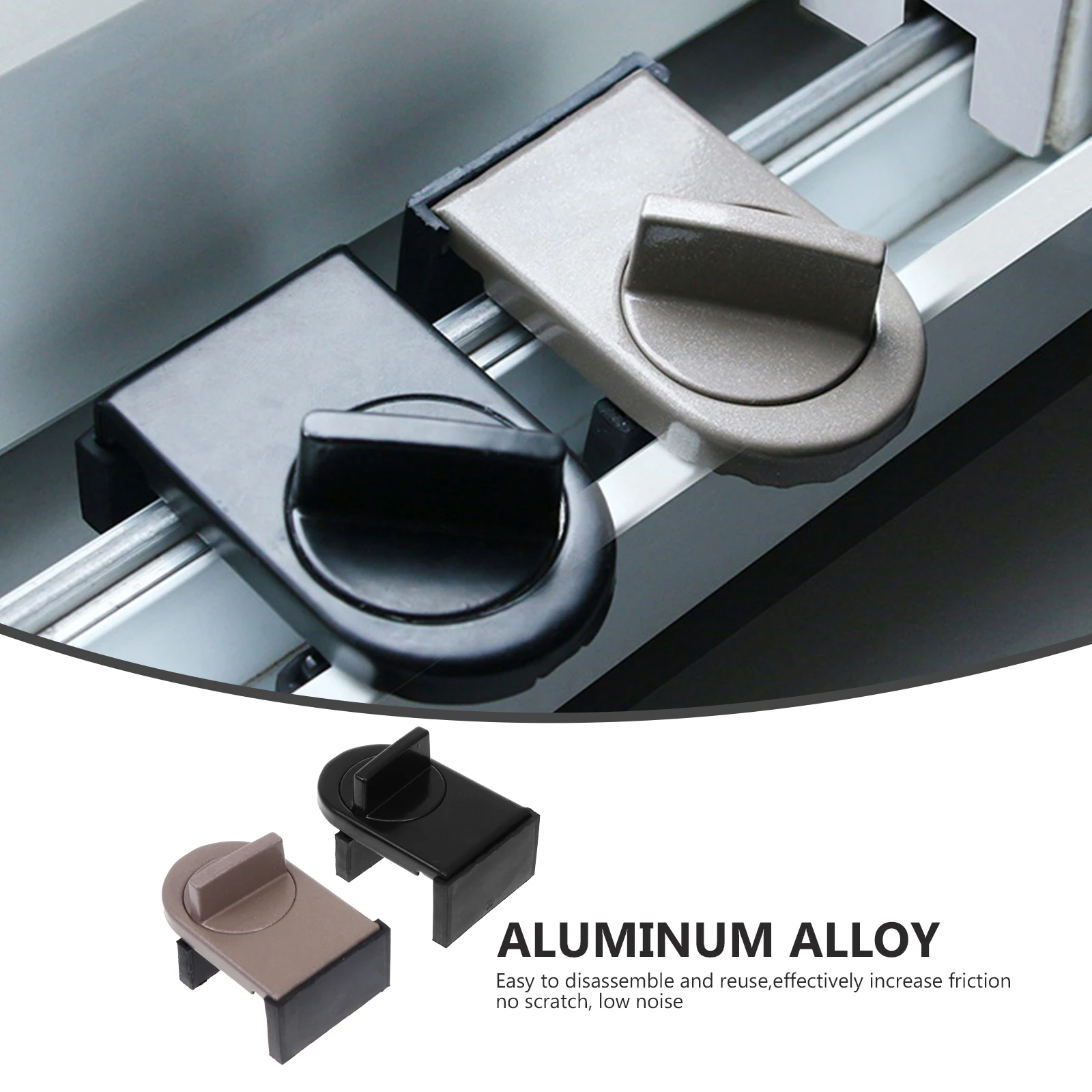 

3pcs Window Safety Lock Door Security Clamp Anti Theft Sliding Limiter Kids Proof No Hole Installation Hardware Aluminum