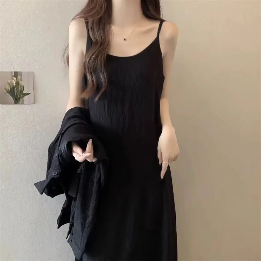 Elegant French Style Cami Maxi Dress Loose Fit Long Length Sleeveless Maxi Dress Sleeveless Summer Maxi Dress Vacation