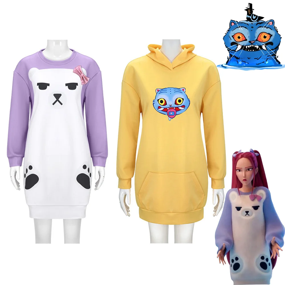 

KPop Demon Hunters Long Hoodie Mira Zoey Rumi Pajamas suit Hooded Sweatshirt Casual Clothing Female Streetwear Pullover Tops