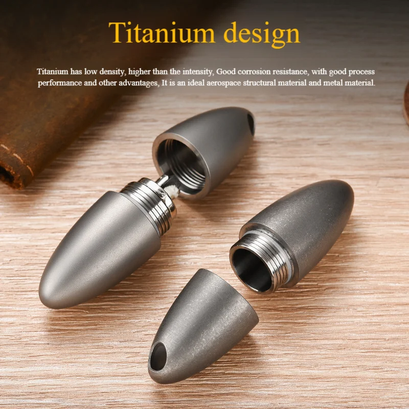 Mini Titanium Fuel Oil Lighter - Waterproof & Moisture-Proof EDC Tool with Sealed Compartment for Medicine Storage