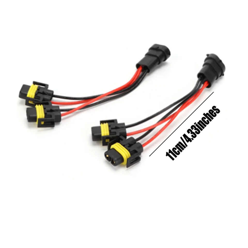 H11/H8/H9/711 2-Way Splitter Wires For Headlight/High Beam Quad/Dual Projectors