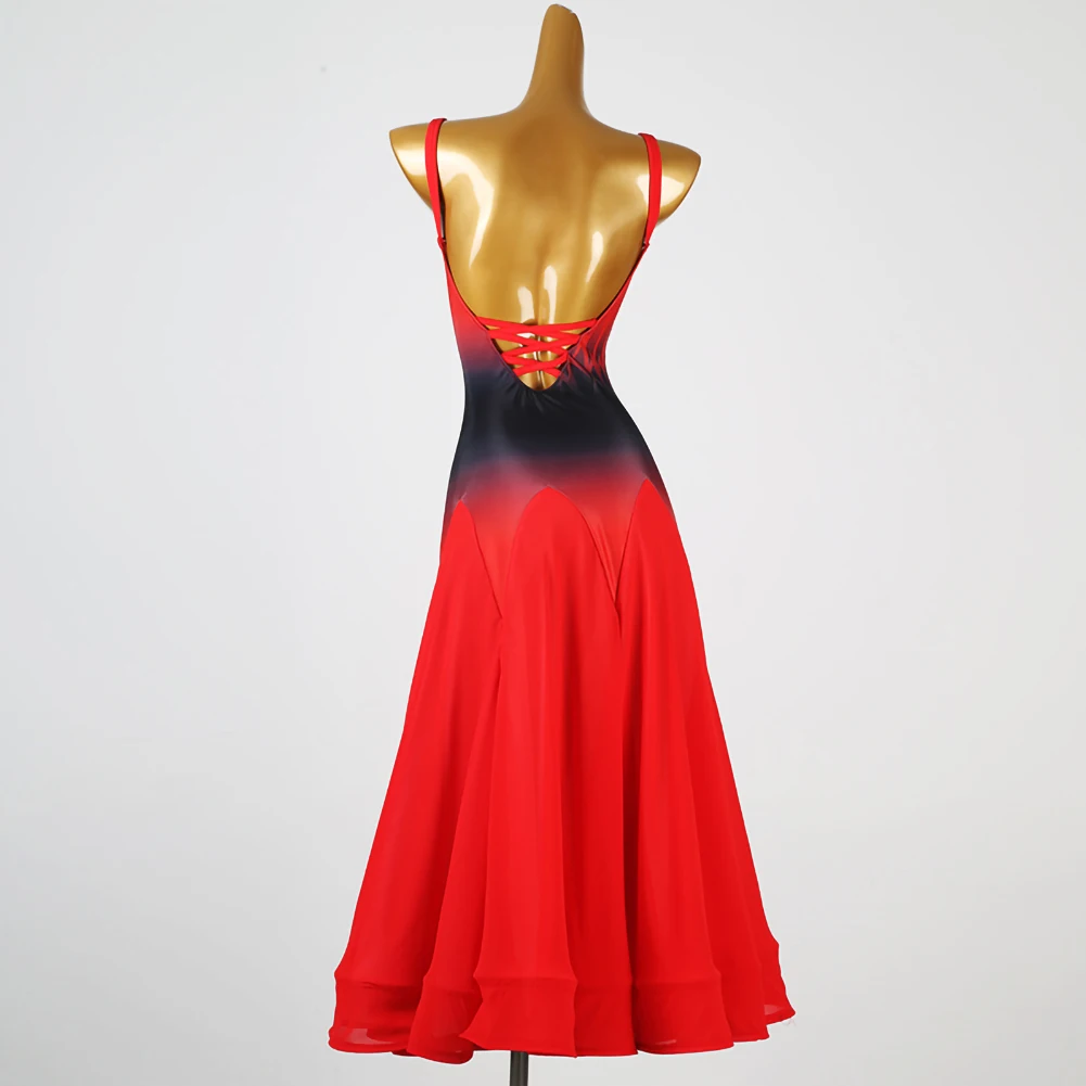 Competition Clothing Long Dress Sleeveless Standard Competition dress Modern Dance Flamenco New Performance Waltz
